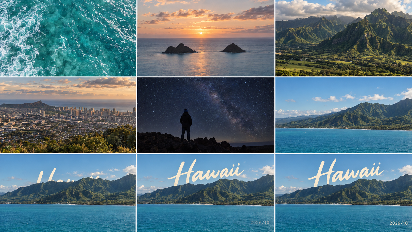 分镜 00 · 海面、四次快闪与 Hawaii